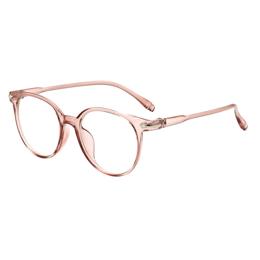 Plain Glasses Transparent Round Glasses Spectacle Frame Women Eyeglass Frame Point Zero Vintage Plain Glasses Clear Lens: PK