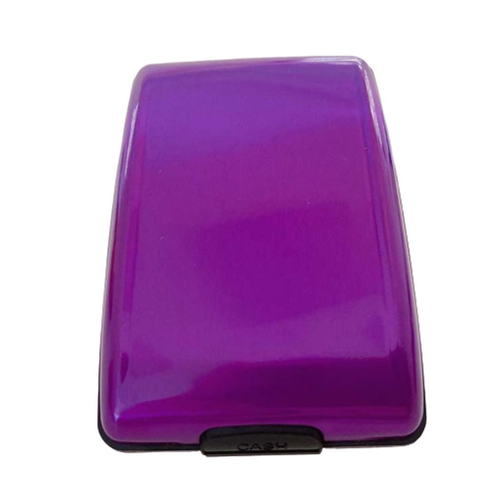 1 Pc Hommes En Aluminium Porte Carte Bancaire Blocage Étui Rigide Portefeuille Solide Carte de Crédit Anti-rfid Numérisation carte de protection Boîte De Support Décontracté: 6 purple