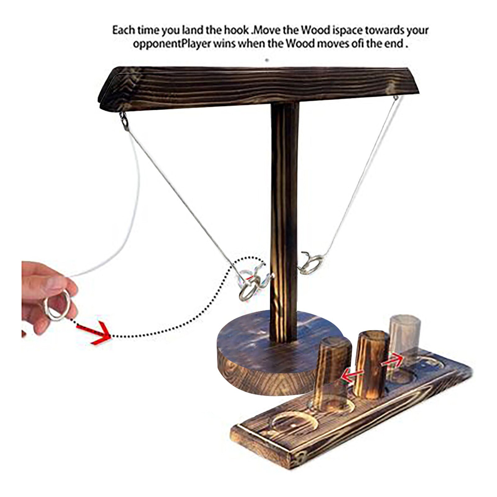 Party Toy Leisure Industrial Game Games Bar Drink Shop Handmade Wooden Ring Hooks Fast-paced Interactive Game Game Of Bands