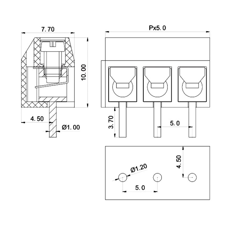 20 stks/partij Terminal Schroef XK/KF301-5.0MM KF301-2P Blok Connectoren PCB 2 Pin Schroef Blokaansluiting