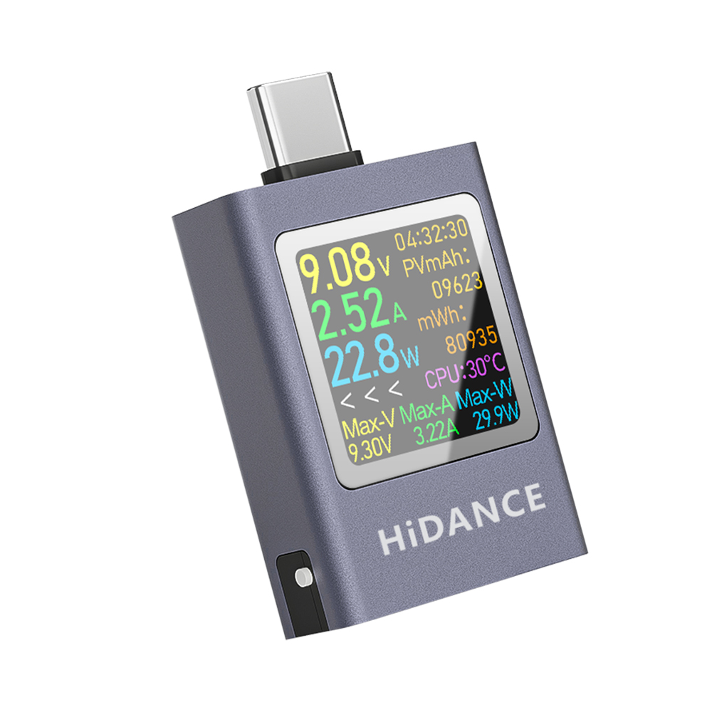 HDC-085C Power Meter Tester DC4.5–50V Multifunctionele Type-C oplader-tester / Power Meter Spanningsstroom Vermogenscapaciteitstest: Default Title