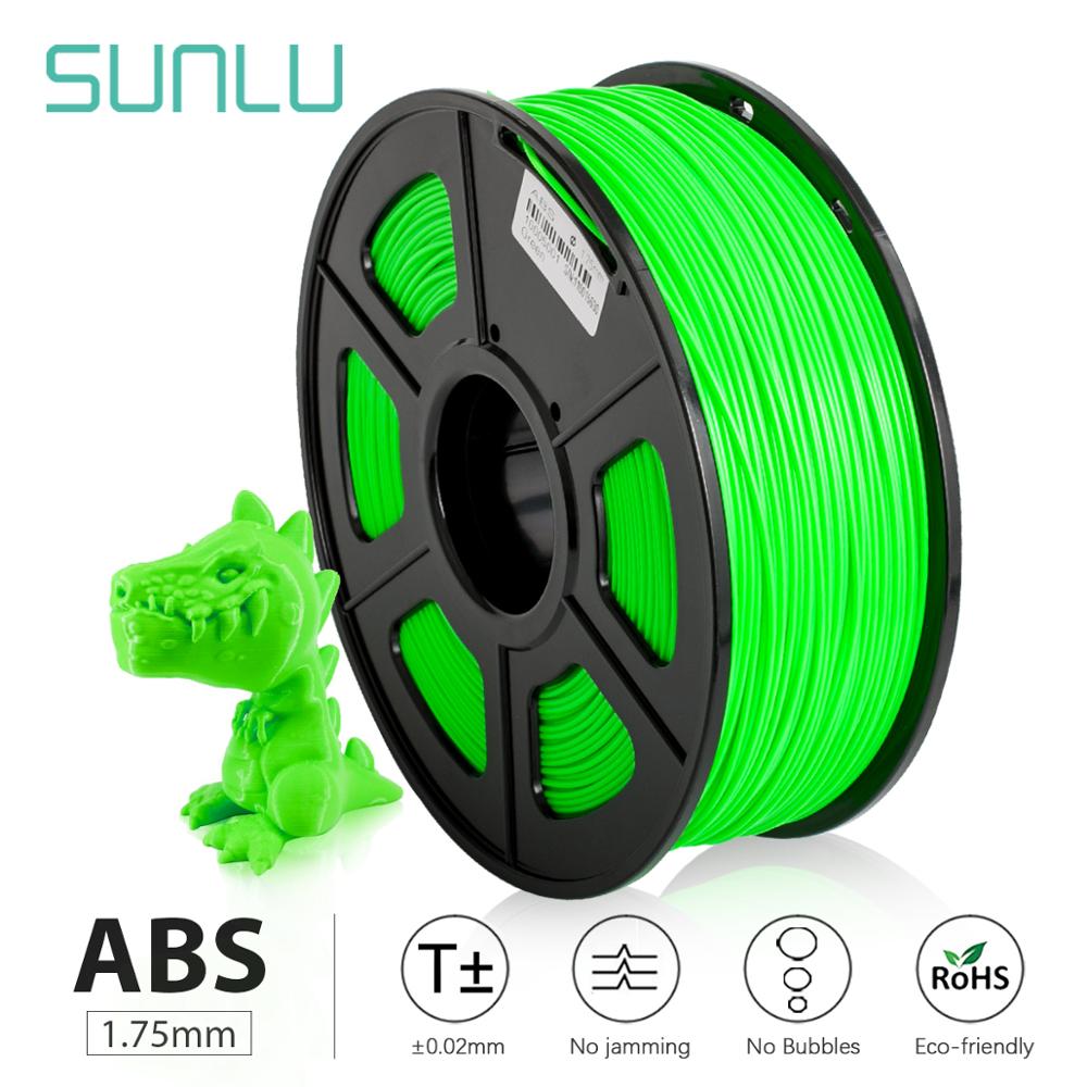 Sunlu 3d filament abs filament 1.75mm fabrikant multi-kleuren 1kg plastic spoelen 3d printerfilament impressora 3d filament: Abs-groen