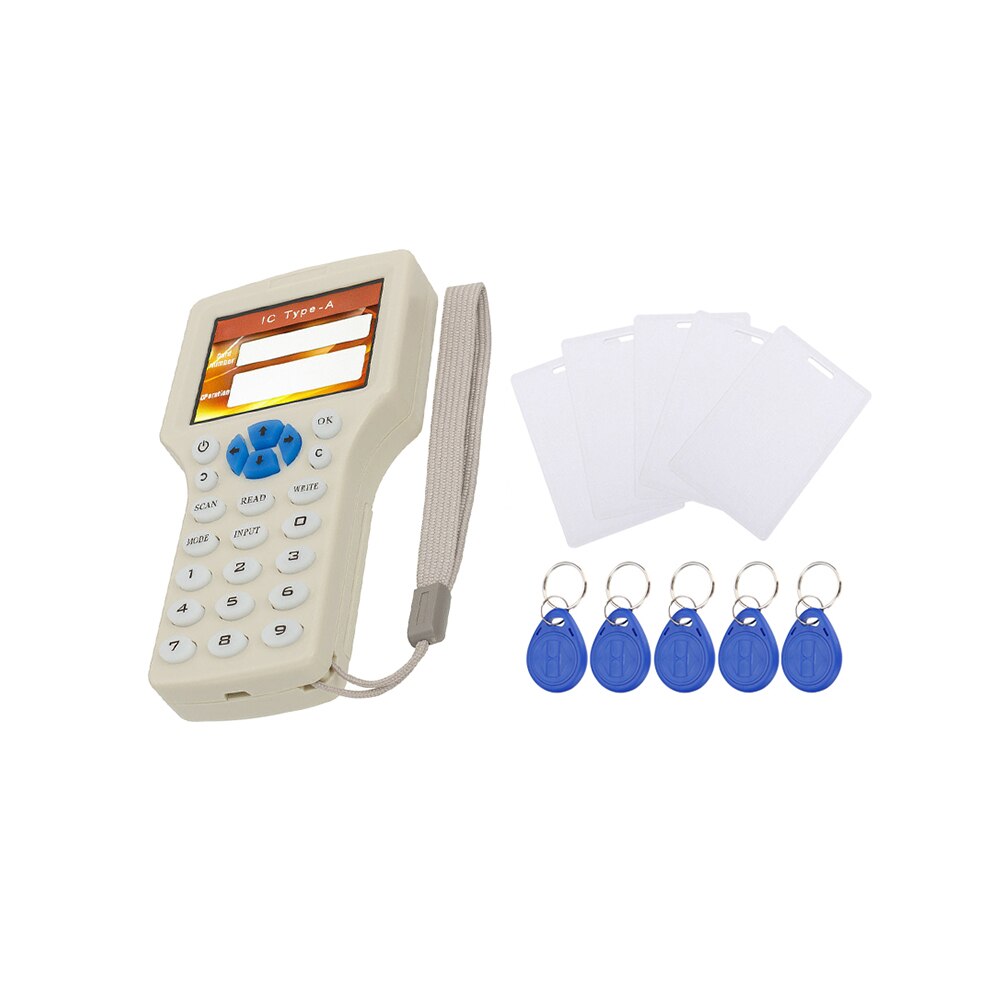 Copieur intelligent RFID 10 fréquence NFC | Graveur/lecteurs/duplicateur, 125KHz, programmateur USB 13.56MHz, porte-clés, lecteur de cartes, décodeur UID: with tag