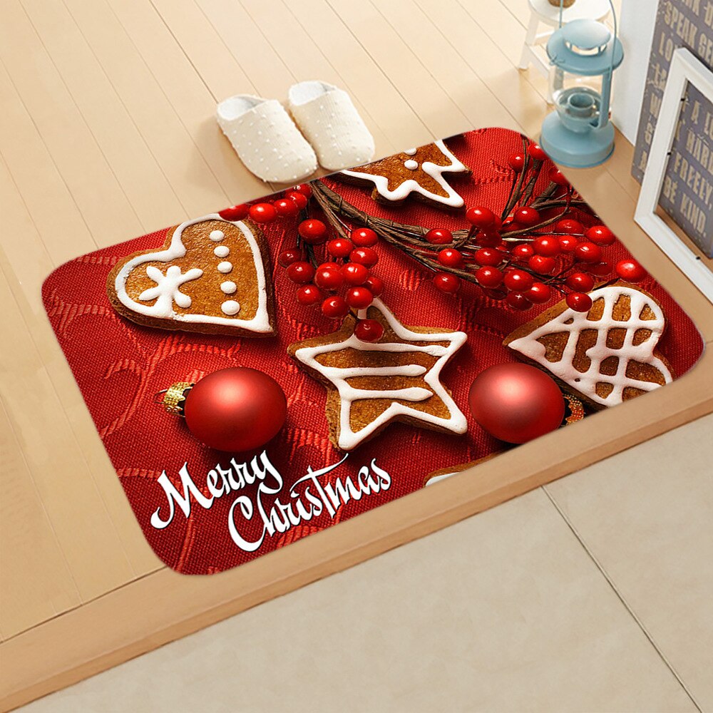 Tapis de sol pour noël ou noël, décoration pour maison, bonhomme de neige, nouvel an, rouge,: Vert clair