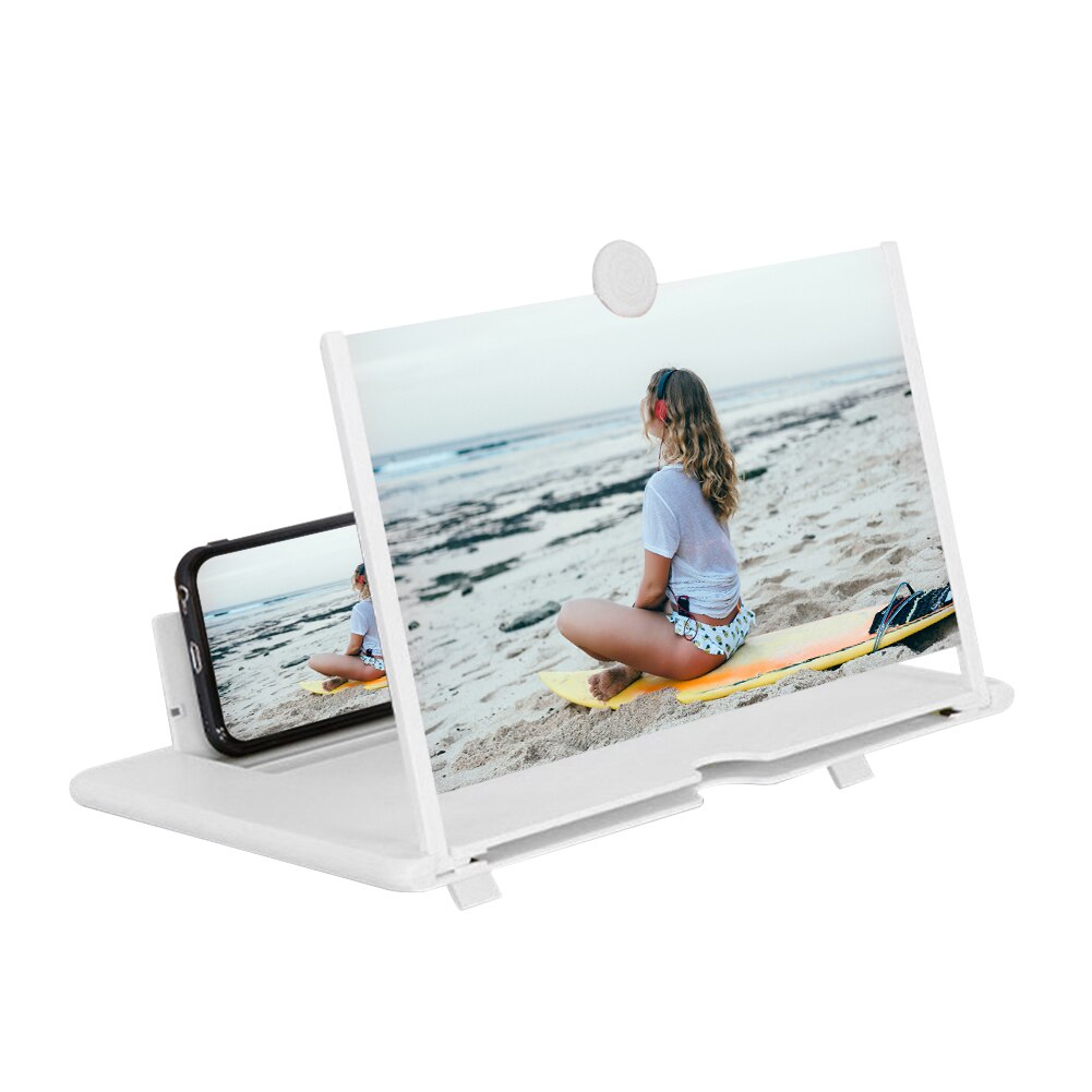 Screen Versterker Mobiele Telefoon 3D Screen Video Vergrootglas Voor Mobiele Telefoon Smartphone Vergroot Screen Telefoon Houder Stand Cinema: TYPE A WHITE