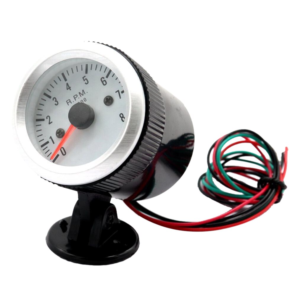 52 Mm 12V Benzine Auto Toerenteller Tacho Gauge Meter Blauwe Led Licht