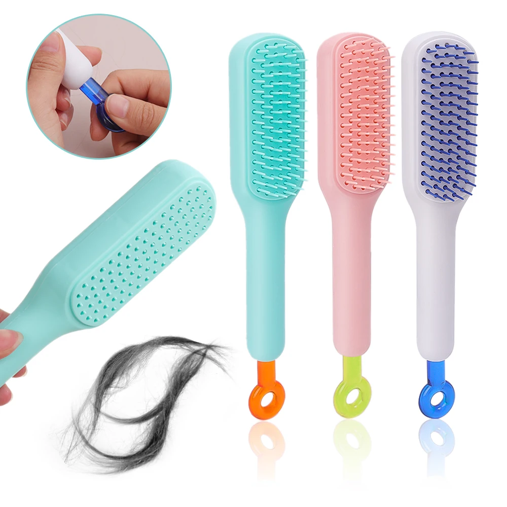 Peigne télescopique Portable, brosse de Massage du cuir chevelu, autonettoyant, antistatique, brosse à cheveux facile à nettoyer, outil de coiffure