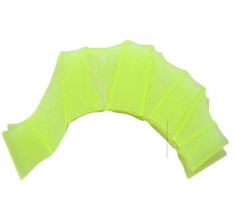 Men Women Child Half finger Silicone Swimming Fins Swim Pool Sports Training Hand Webbed Gloves Flippers Paddles Equipment: Light Green / L