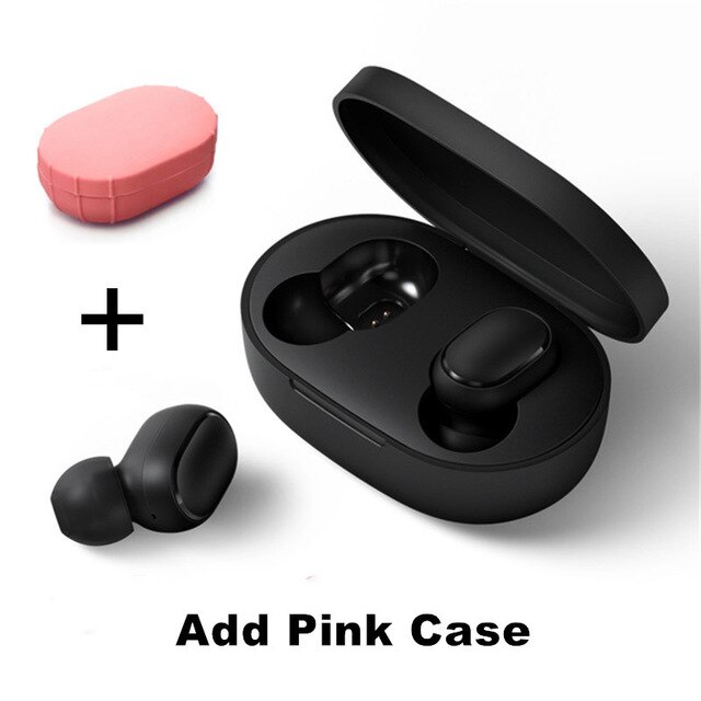 Xiaomi Redmi AirDots S inalámbrica Bluetooth 5,0 auriculares estéreo TWS izquierda bajo Gal modo Bluetooth 5,0 auriculares de reducción de ruido: Add Pink Case