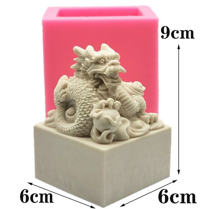 Chińnarty rzeźba smoka betonu ornament silikonowe formy Diy Model smoka cementu tynk ornament: Default Title