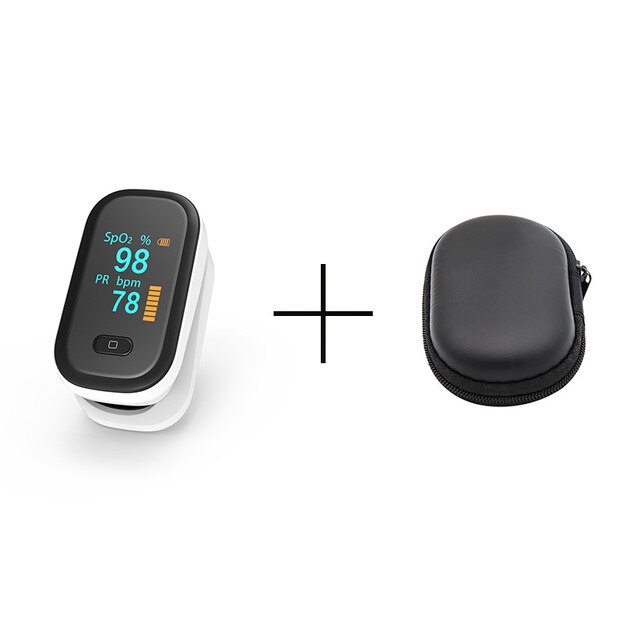 OLED Finger Pulse Oximeter Oximetro De Dedo Blood Oxygen Heart Rate Monitor Spo2 Saturometro Da Dito Pulsioximetro Oximiter: with case