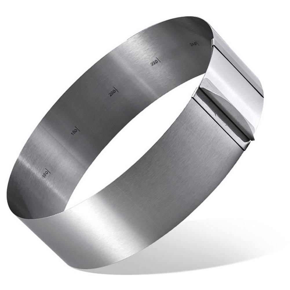 430 Stainless Steel 6-30cm Telescopic Mousse Ring Rustproof With Scale 6-15cm Heightened Baking Cake Ring For Families Baking