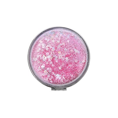Quicksand petit miroir miroir de maquillage Portable Portable pliant étudiant mignon dessin animé fille coeur rond Double face miroir O55: A