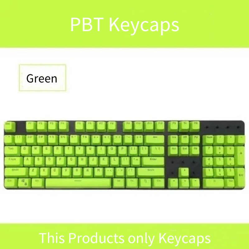 Trasmissione Della Luce PBT Keycap 87/104 Keycap Cherry MX Interruttore Personalità Keycap Per Tastiera Meccanica: Green