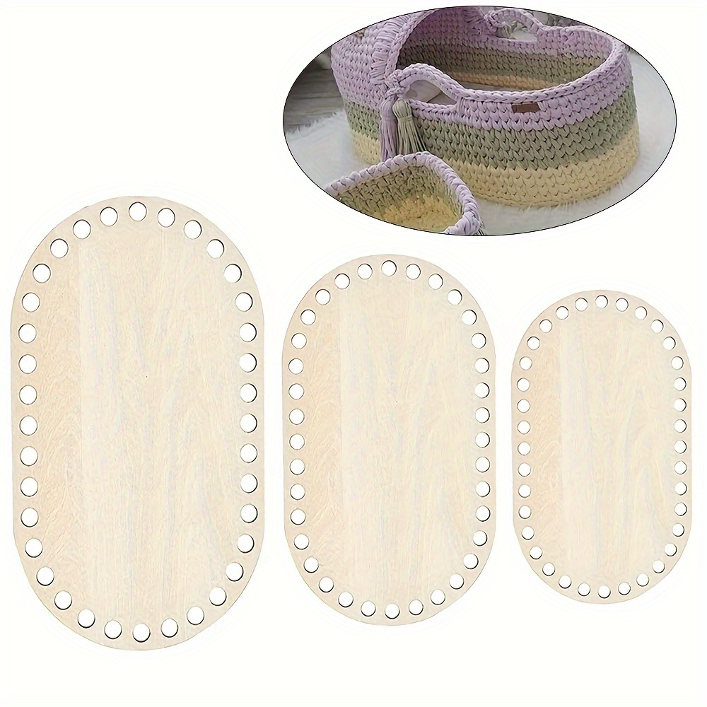 3 stks/set DIY Mand Weven Benodigdheden Ovale Blank Effen Gehaakte Mand Houten Basis Natuurlijke Houten Mand Bodem voor Ambachtelijke Maken
