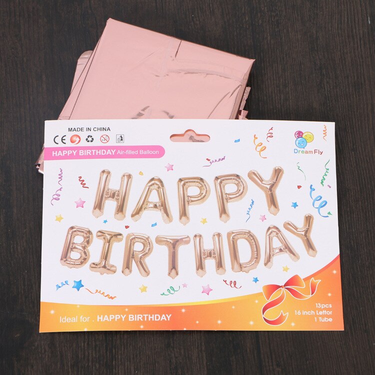 16 inch Letters HAPPY BIRTHDAY Foil Balloons Happy Birthday Party Decoration Kids Alphabet Air Balloons Party Decoration