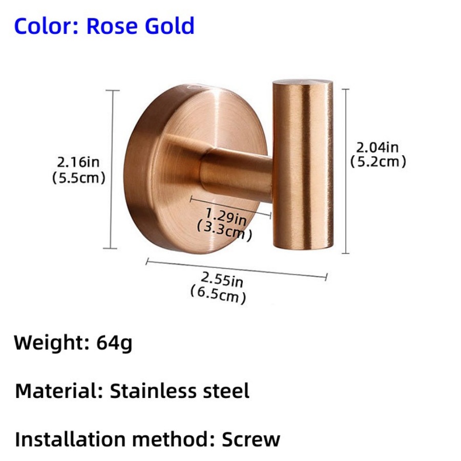 Gancho para toallas de baño, percheros para ropa de pared, perchas montadas en la pared de acero inoxidable, tornillos para colgar toallas/ganchos adhesivos para pared: Azul marino