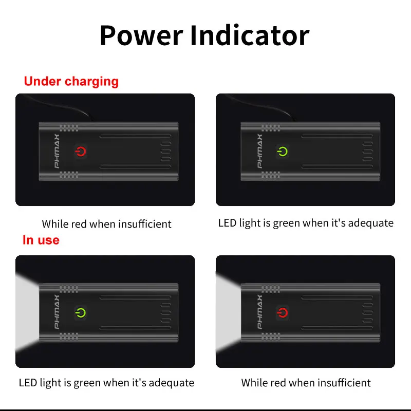 PHMAX Luce anteriore per bicicletta Faro per bici ricaricabile tramite USB 1500 lume Torcia per montagna bicicletta in alluminio impermeabile