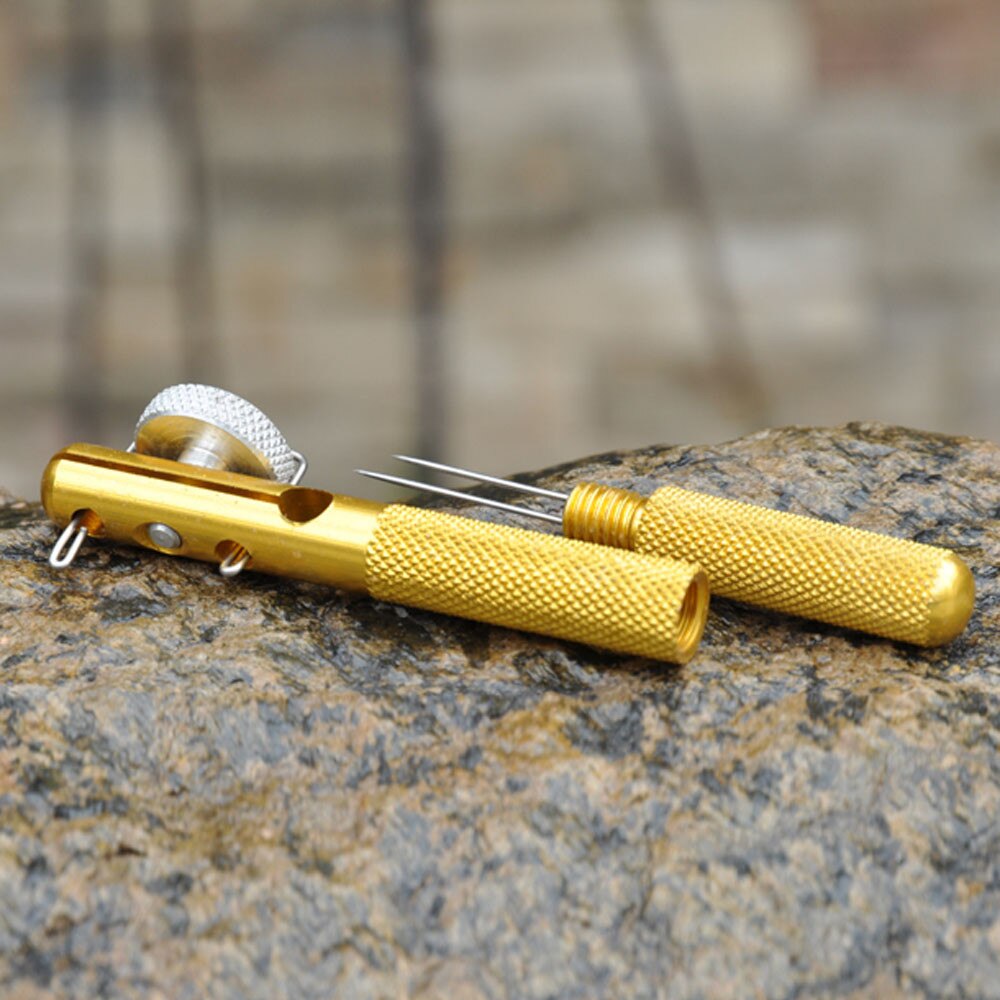 Aluminium Vislijn Knoop Koppelverkoop Tool Gebonden Haak Handleiding Dual Naald Draad Tweekoppige Naald Knopen Tier haak Tie Apparaat