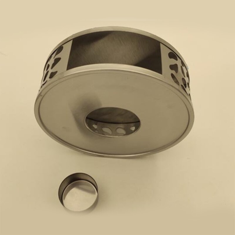 Theelichtje van roestvrij staal, ronde theelichthouder met kaarsenvoet, theelichtje, theestandaard (zonder kaarsen)