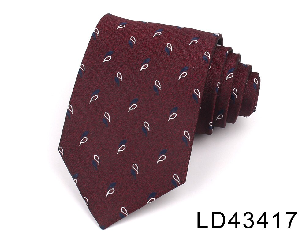 Men Tie Classic Plaid Neck Tie For Wedding Business Suits Man Paisley Ties Wine Red Men's Necktie Jacquard Neck Wear