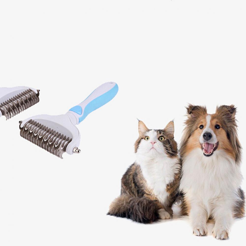 Rake Comb Hair Removal Grooming Tool Comb Cat Dog Hair Fur Knot Brush Double-sided Pet Shedding Pet For Dogs Cats