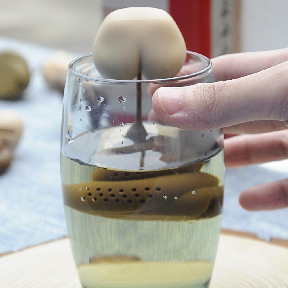 Poo Turd forme Silicone passoire à thé filtre thé infuseur diffuseur blague astuce accessoires thé sac théières boisson outil cuisine Teaware