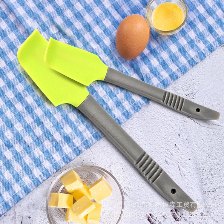 Baking tools small silicone scraper high temperature cake scraper milk oil spatula mini cake scraper Silicone Rubber: Large scraper