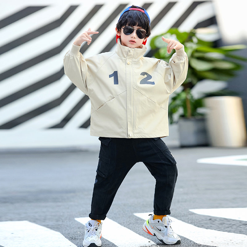 Chaquetas de para niños, abrigos de otoño con estampado de letras, rompevientos de estilo coreano para niños, ropa de 6, 8, 10 y 12 años