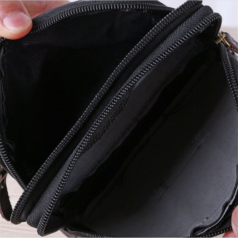LKEEP Herre PU Skinn Midjeveske - 16cm Boks Formet Lommebok til Mobiltelefon & Mynter