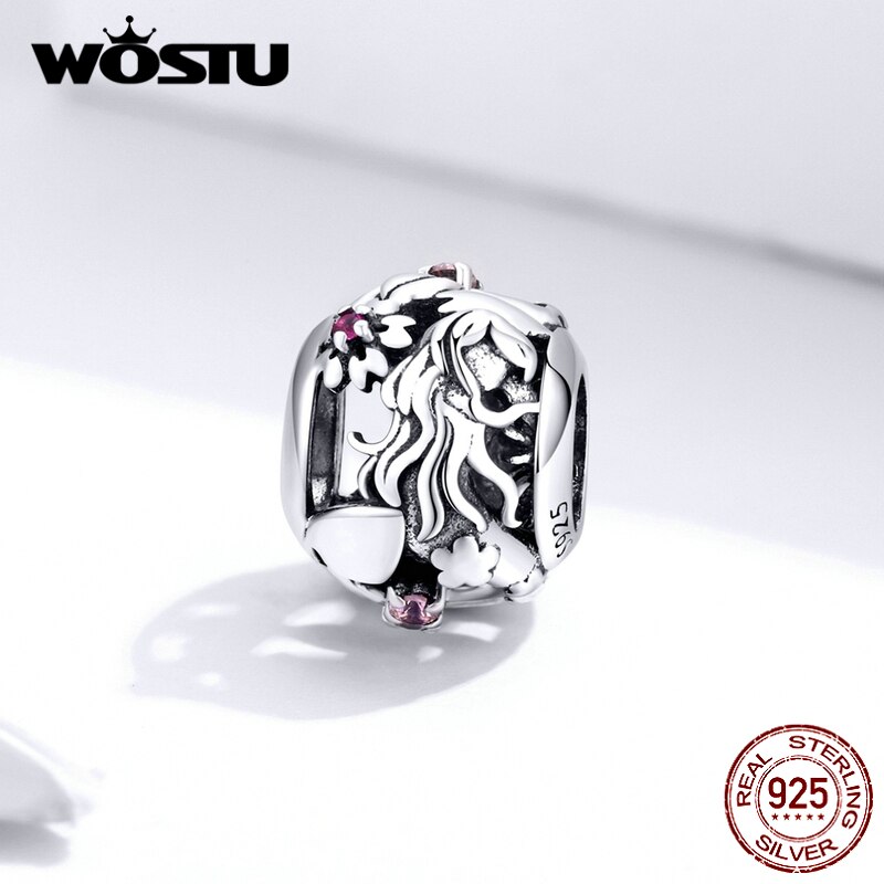 WOSTU 925 sterlina d'argento Amore Branelli di Fascino Pendenti E Ciondoli Argento 925 originale Monili Che Fanno per il Braccialetto Regalo di Anniversario di Matrimonio: waiting in the sea