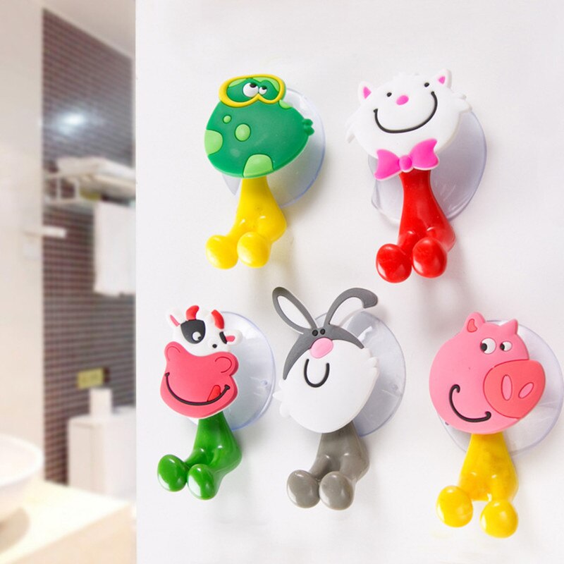 Dier Leuke Cartoon Zuignap Tandenborstelhouder Badkamer Accessoires Set Muur Zuig Holder Tool