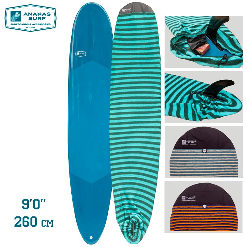 Ananas Surf 9'0 "260 cm Planche De Surf Chaussette 9 pi. Surf Longboard Nez Rond Souple Housse De Protection Extensible en Tricot