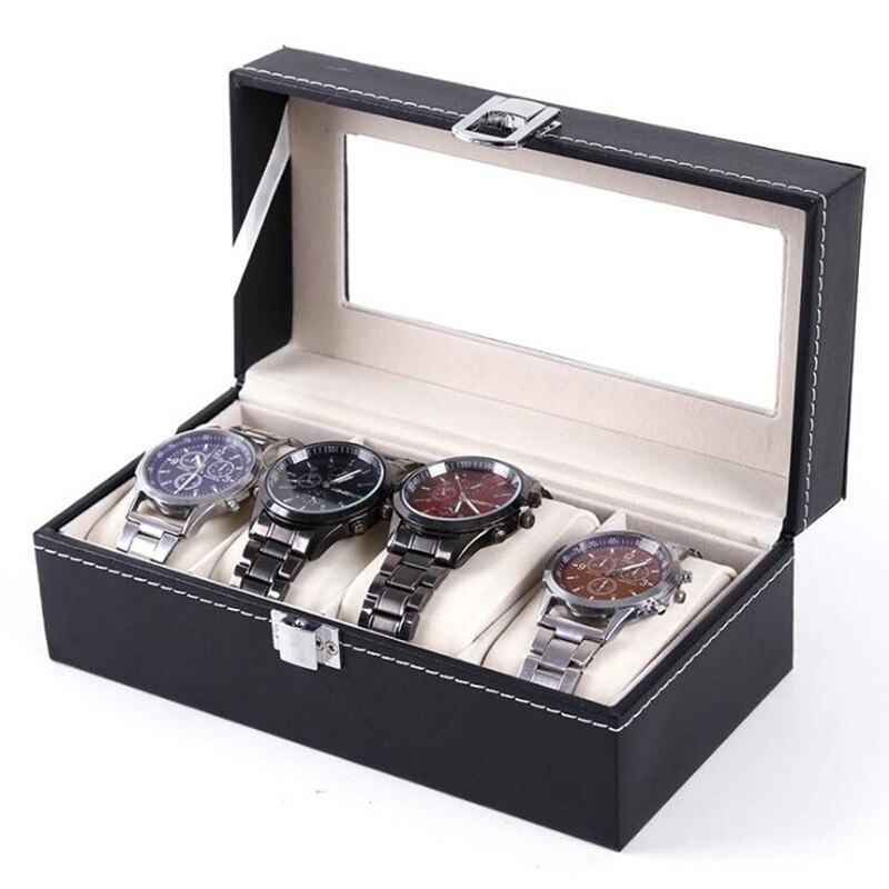 3/4/5/8 Grids Pu Lederen Horloge Doos Sieraden Display Horloge Case Houder Organizer Voor Mannen Quartz Horloge beste Cadeau