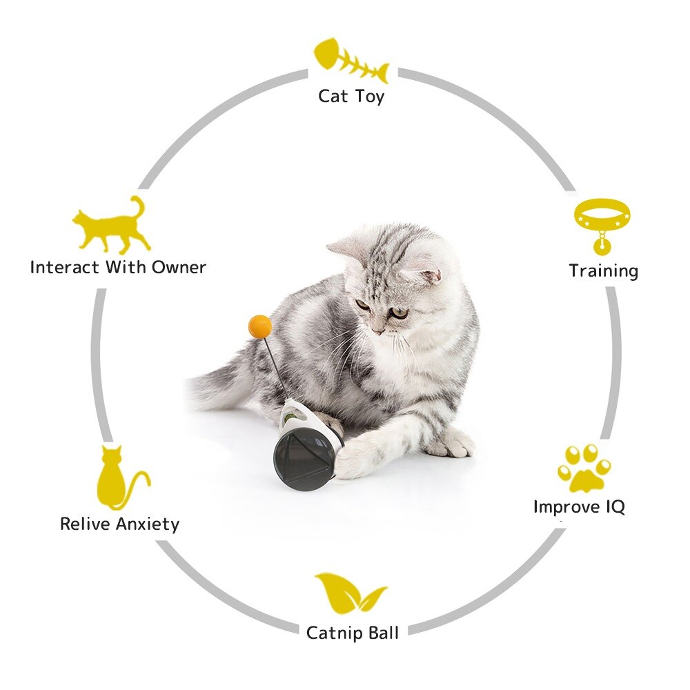 Juguete para gatos con luz Led recargable por USB, bola autogiratoria de 360 grados para mascotas, juguetes interactivos inteligentes con activación por movimiento