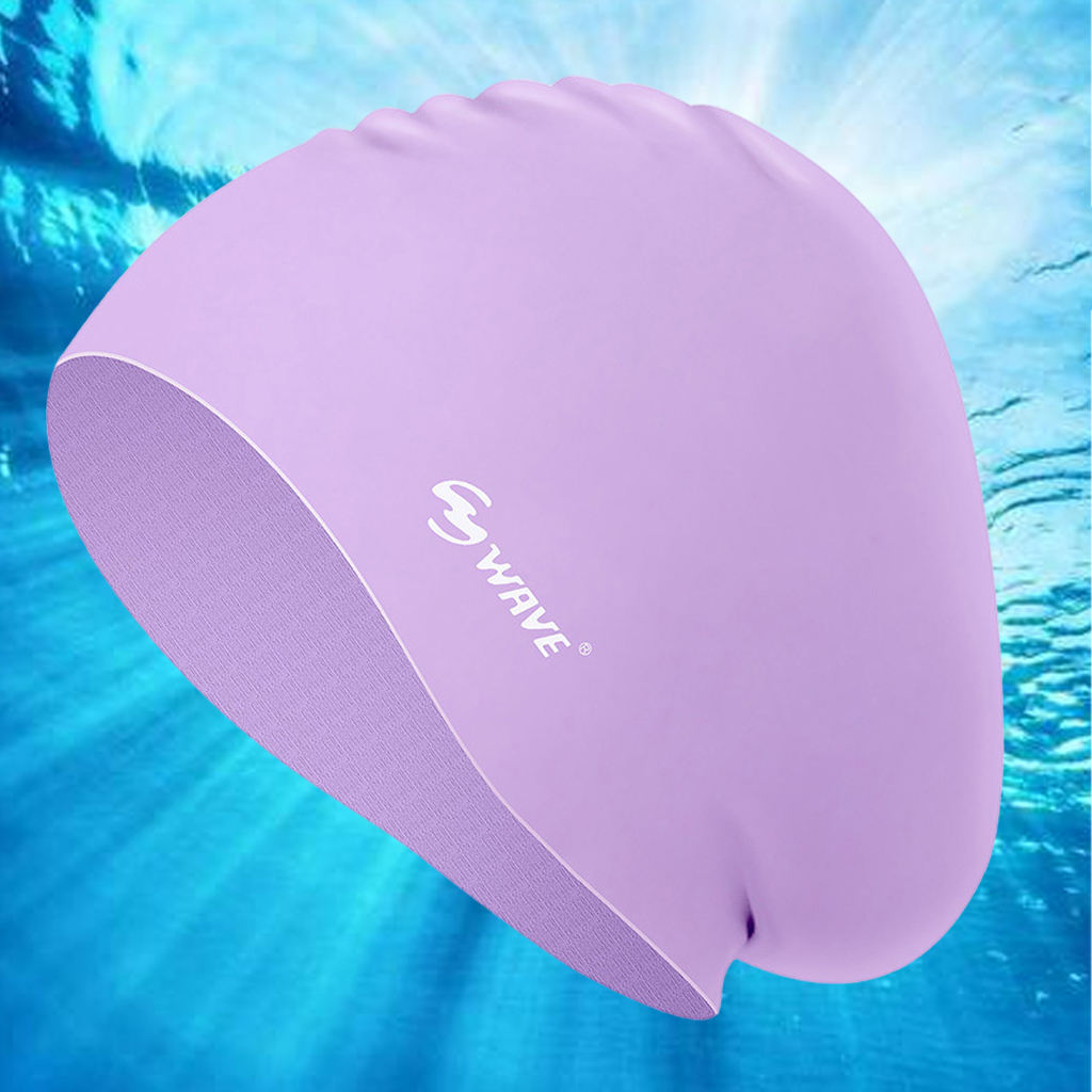 Siliconen Lange Haar Zwemmen Hoed Gehoorbescherming Zwemmen Zwemmen Hoed Unisex Volwassen Makkelijk Op Te Zetten En Uit: Purple