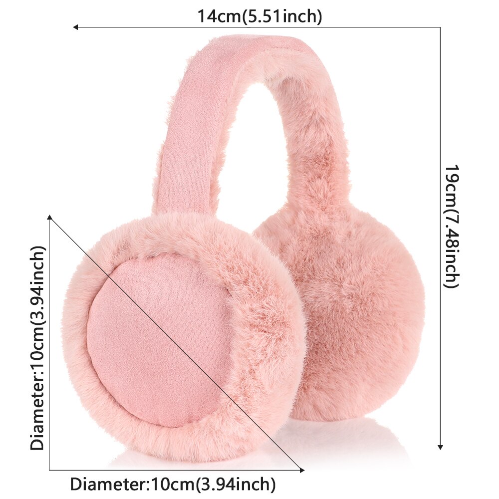 Damskie zimowe ciepłe futerkowe nauszniki jednokolorowe miękki pluszowy nauszniki ochraniacze uszu odkryty wiatroszczelny utrzymuj uszy ciepłe