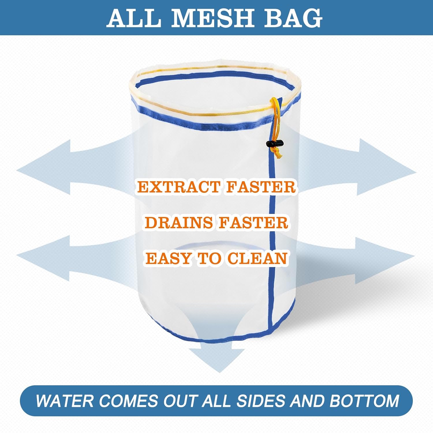 5 Gallon Filter Bag All Mesh Nylon Bubble Hash Bag Garden Grow Bag Hash Herbal Bags Ice Essence Extractor Kit Extraction