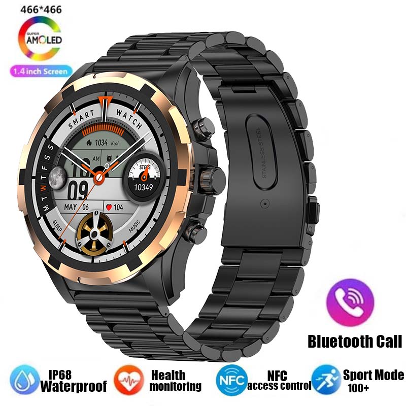 Huawei-Xiaomi Smartwatch pour homme, appel Bluetooth, 2024 "AMOLED, écran HD 1.43*466, étanche IP67, batterie, NDavid, , 466: YELLOW