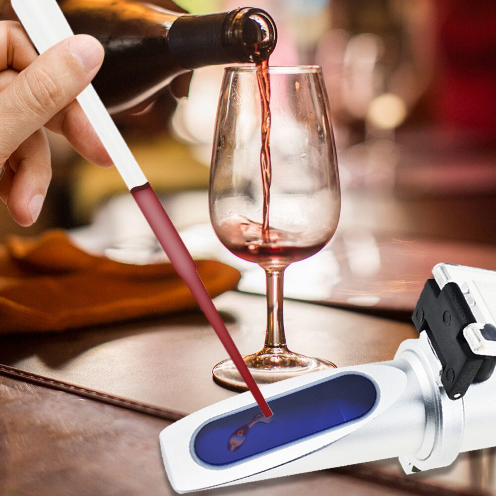 Refractómetro de Alcohol de jugo de fruta de uva con ATC, doble escala 0-25% VOL 0-40% Brix para vinagreras de azúcar, glucosa