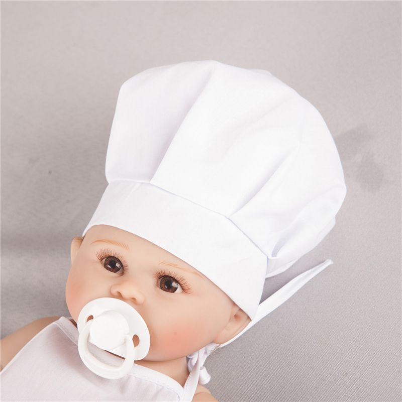 Delantal y Gorro de cocinero para bebé, accesorio de fotografía para recién nacido, 2 piezas, blanco, 24be