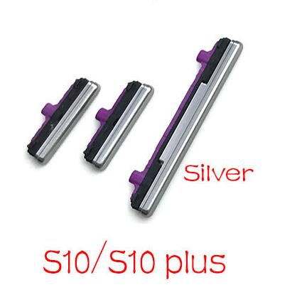 Nowy przycisk głośności bocznej + przycisk włączania/wyłączania przycisku do Samsung Galaxy Note 8 S8 S9 S10 Plus części zamienne: S10 S10 plus Silver
