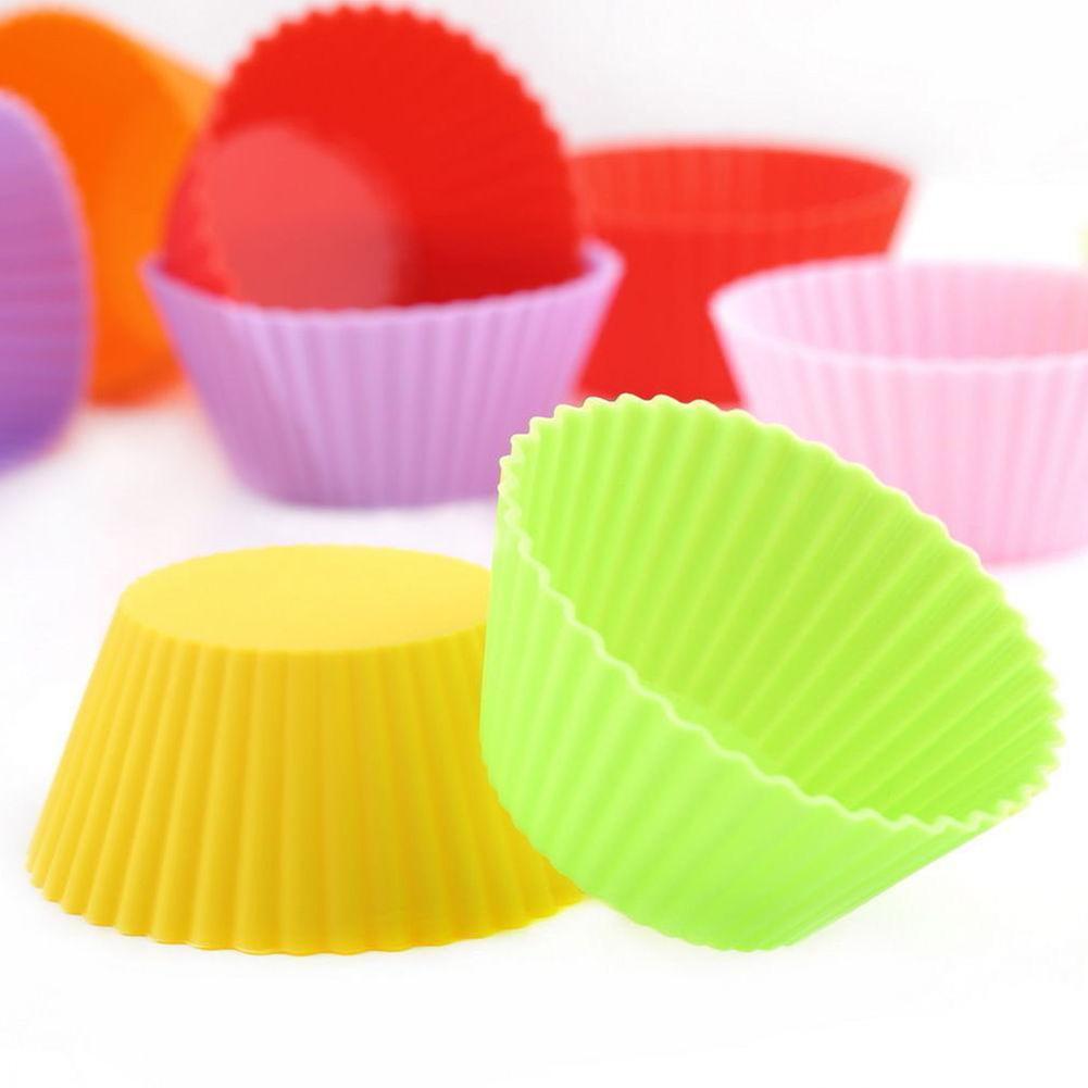 12 stuks Soft Silicone Cake Muffin Chocolade Cupcake Bakvormen Baking Cup Mold