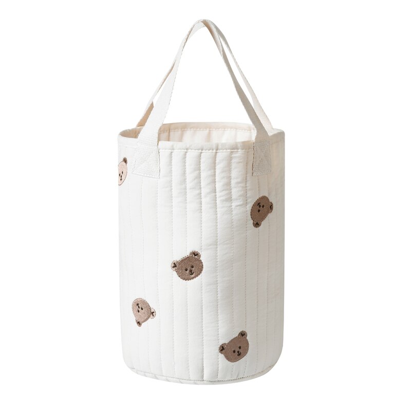 Quilted cotton Organizer bag Embroidery portable bucket bag lunch bag mommy bag Baby stroller storage diaper bags