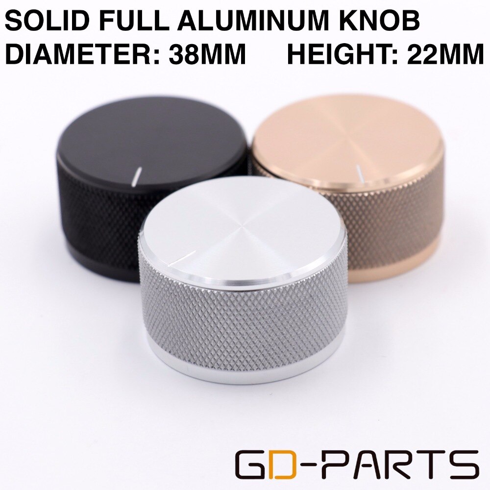 1PC 38x22mm CNC Machined Solid Aluminum Volume Potentiometer Control Knob For Turntable Radio CD Player DAC Speaker AMP HIFI DIY