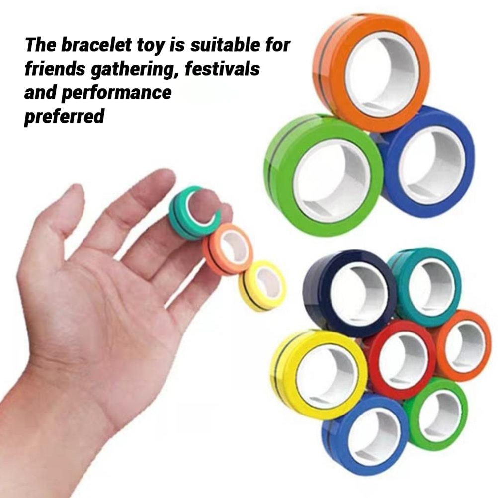 Magnetic Ring Toy Colorful Durable Unzip Bracelet Magic Toy For Friends Gathering Festivals Performance