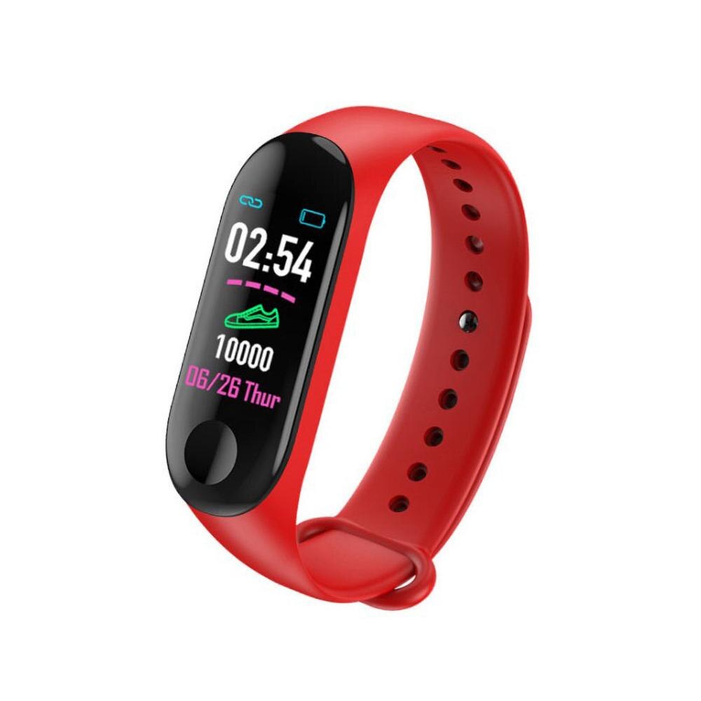 Smart Horloge Scherm Smart Armband Stappenteller Hartslag Bloeddruk Informatie Push Smart Herinnering Waterdichte Armband: Rood
