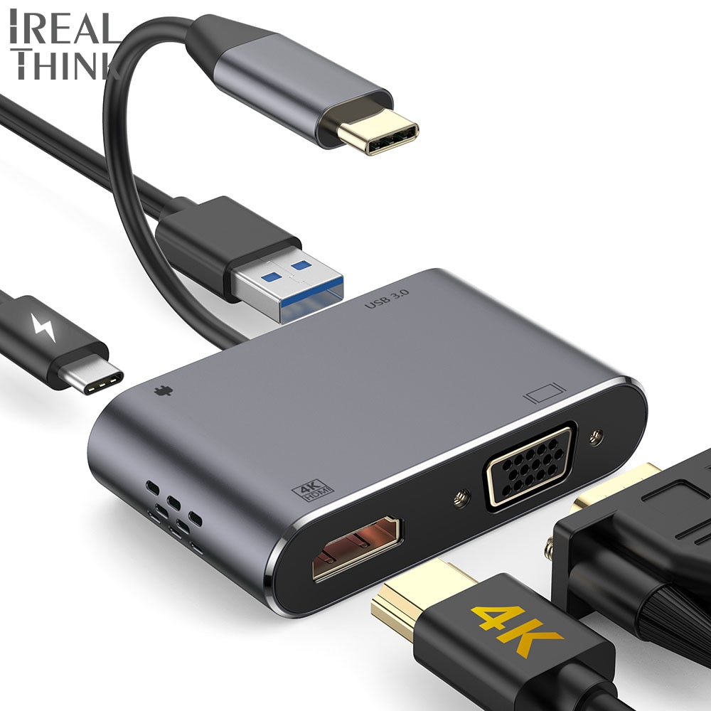 IREALTHINK USB Type C hub usb c adaptateur HDMI adaptateur iPad Pro convertisseur USB C Type C 3.1 répartiteur USB HUB