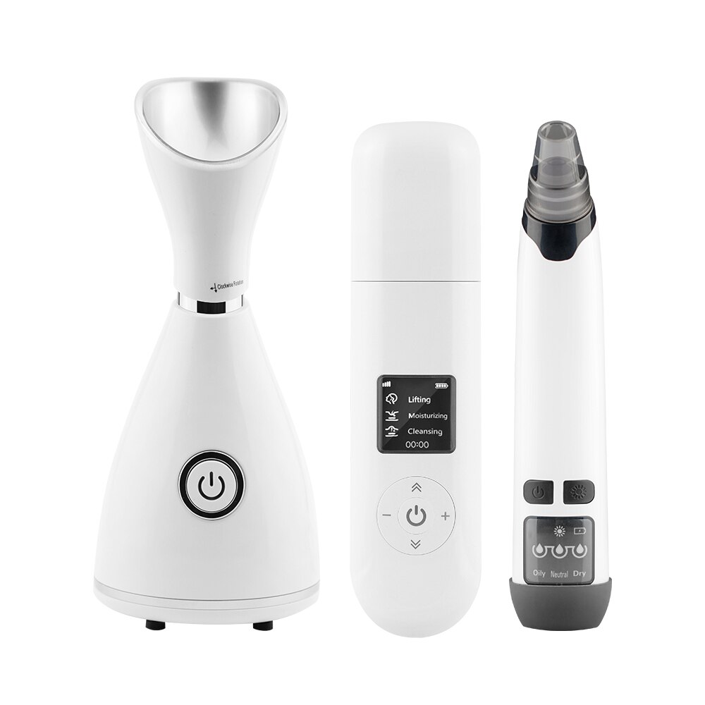 Ultrasonic Skin Scrubber Facial Peeling Pore Cleaner Exfoliator Face Sprayer Vacuum Blackhead Remover Spa Nano Facial Steamer: SK34-1