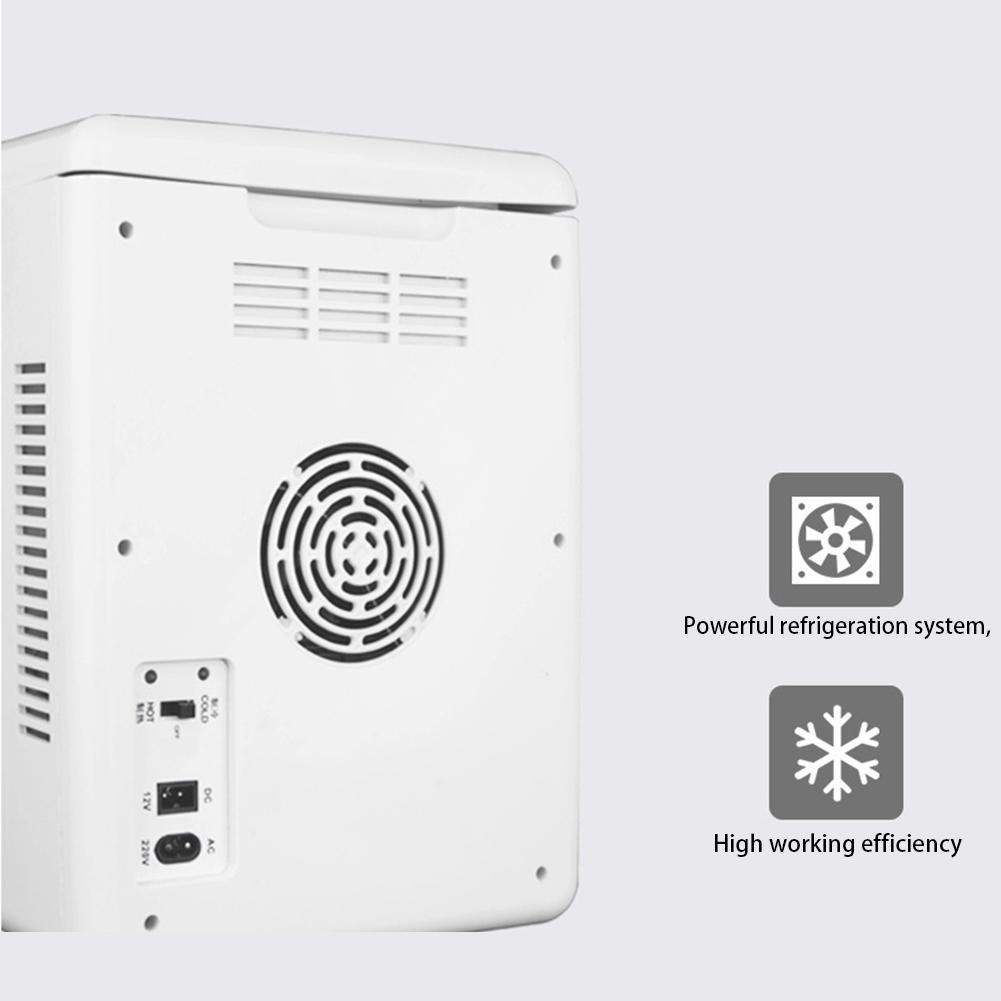 10L Car Mini Refrigerator Car 12V-220V Beverage Cooler Warmer 60W Dual-uses Mini Fridge Cosmetic Freezer For Home Office Car